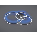 Trio 670810632 LED přisazené stropní svítidlo Winona 1x28W+10W | 3200lm | 2700-6500K | RGB - stmívatelné, noční režim, dálkové ovládání, černá