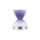 Rabalux 6990 LED dětské dekorativní stolní svítidlo Lupe 1x0,5W | 30lm | IP20 | RGB - pohybový senzor, denní i noční režim, projekce data a času, promítání tvarů, bílá