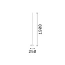 Ideal lux 366210 LED stojací lampa DORICA  | 50W integrovaný LED zdroj | 2140lm | 3000K | s vypínačem | šedá