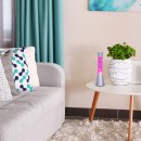 Rabalux 7030 Minka stolní lávové svítidlo 1x20W | GY6,35 - stříbrná, růžová