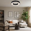 Rabalux 71361 LED přisazené stropní svítidlo Cirano | 45W integrovaný LED zdroj | 2700lm | 3000-6500K | dálkové ovládání | stmívač | černá