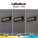 Rabalux 77189 LED venkovní nástěnné svítidlo Kavala | 6W integrovaný LED zdroj | 300lm | 3000/4000/6000K | černá