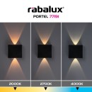 Rabalux 77191 LED venkovní nástěnné svítidlo Portel | 2W integrovaný LED zdroj | 160lm | 2700/4000K | černá