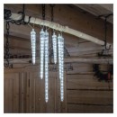 Emos DCPC06 LED vánoční girlanda – rampouchy 6 ks 2 m 160 LED | 3,6W | IP44 - studená bílá, čirá