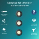 Philips 8720169376083 sada zápustných svítidel Peridot GU10 | černá