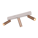 Trio T849210365 LED bodové stropní svítidlo AMBALA  | 5W integrovaný LED zdroj | 3x500lm | 2300+3000+4000K | hnědá