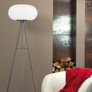 Eglo 86817 stojací lampa Optica 2x60W | E27 - matný nikl, bílá