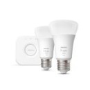 Philips Hue 8719514289116 LED sada žárovek Starter Kit + Hue Bridge 2x9,5W | E27 | 1100lm | 2700K - stmívatelné, Bluetooth, White