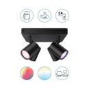 WiZ Colors 8719514554573 IMAGEO přisazené stropní bodové svítidlo 4xGU10 | 4x5W | 345lm | 2200-6500K | RGB - černá