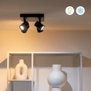 WiZ Colors 8719514554573 IMAGEO přisazené stropní bodové svítidlo 4xGU10 | 4x5W | 345lm | 2200-6500K | RGB - černá