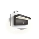 Philips 8720169257399 LED venkovní nástěnné svítidlo Bustan | 3,8W integrovaný LED zdroj | 800lm | 2700K