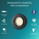 Philips 8720169392625 zápustný rámeček Peridot  GU10 | černá