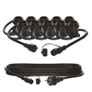 Emos DCPZ01 zahradní spojovací světelný řetěz + přívodní kabel Party 7,35m 10xE27 | IP44 - max. 750W, černá