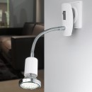 Eglo 92934 LED svítidlo do zásuvky Mini 4 1x3W | GU10 | 240lm | 3000K - ohebné rameno, bílá, chrom