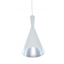 LEDKO 00340 závěsné stropní svítidlo E27 | 1x40W - bílá/stříbrná