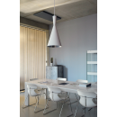 LEDKO 00340 závěsné stropní svítidlo E27 | 1x40W - bílá/stříbrná
