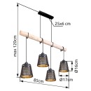 Globo 15451-4H závěsný lustr Ablona 4x60W | E27 -