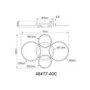 Globo 48477-40C LED přisazené stropní svítidlo ALVIS  | 40W integrovaný LED zdroj | 1350lm | 4000K | černá