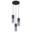 Globo 21000-3HB závěsné stropní svítidlo Annika 3x25W | E27 - černá, kouřová