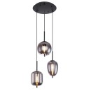 Globo 15345-3 závěsné stropní svítidlo Blacky 3x40W | E14 - černá, kouřová