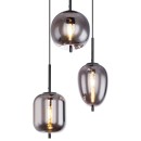 Globo 15345-3 závěsné stropní svítidlo Blacky 3x40W | E14 - černá, kouřová
