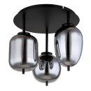 Globo 15345-3D přisaezné stropní svítidlo Blacky I 3x40W | E14 - černá, kouřová