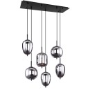Globo 15345-6 závěsné stropní svítidlo Blacky I 6x40W | E14 - černá, kouřová