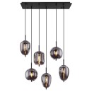 Globo 15345-6 závěsné stropní svítidlo Blacky I 6x40W | E14 - černá, kouřová