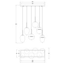 Globo 15345-6 závěsné stropní svítidlo Blacky I 6x40W | E14 - černá, kouřová