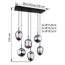 Globo 15345-6 závěsné stropní svítidlo Blacky I 6x40W | E14 - černá, kouřová