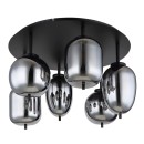 Globo 15345-6D přisazené stropní svítidlo Blacky I 6x40W | E14 - černá, kouřová
