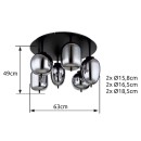 Globo 15345-6D přisazené stropní svítidlo Blacky I 6x40W | E14 - černá, kouřová