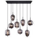 Globo 15345-8 závěsné stropní svítidlo Blacky 8x40W | E14 - černá, kouřová