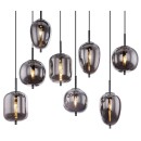 Globo 15345-8 závěsné stropní svítidlo Blacky 8x40W | E14 - černá, kouřová