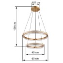 Globo GLB67196-78H LED závěsné stropní svítidlo BLONDIE  | 78W integrovaný LED zdroj | 4134lm | 2700-6500K