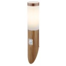 Globo 3157SW venkovní nástěnné svítidlo s pohybovým čidlem Jaicy 1x15W | E27 | IP44 - dřevo, opál