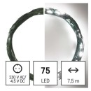 Emos D3AC04 vánoční nano řetěz 7,5m 75 LED | 2,4W | 2xAA - studená bílá, časovač, zelená