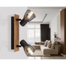 Globo 54307-2W přisazené stropní bodové svítidlo Claude 2x40W | E14 - černá, dřevo, kouřová