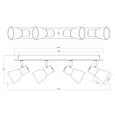 Globo 54307-4W přisazené stropní bodové svítidlo Claude 4x40W | E14 - černá, dřevo, kouřová