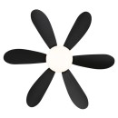 Globo 03625S LED ventilátor s osvětlením DELORES  | 5W integrovaný LED zdroj | 350lm | 2700-6500K | dálkové ovládání | stmívač | ventilátor | černá | matná