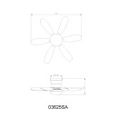 Globo 03625SA LED ventilátor s osvětlením DELORES  | 5W integrovaný LED zdroj | 350lm | 2700-6500K | dálkové ovládání | stmívač | ventilátor | bílá | matná