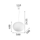Ideal lux 344591 závěsné stropní svítidlo COTTON  E27 | na lanku | bílá