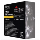 Emos ZY1952 LED vánoční nano řetěz 1,9m 2xAA 1x1,28W | IP20 | 20 žárovek - teplá bílá, časovač