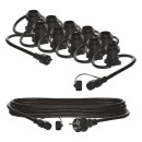 Emos DCPZ01 zahradní spojovací světelný řetěz + přívodní kabel Party 7,35m 10xE27 | IP44 - max. 750W, černá