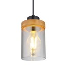 Globo 15557H závěsné stropní svítidlo Finca 1x40W | E27 - černá, mosaz, kouřová