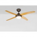 Globo 03385G stropní svítidlo s ventilátorem Lizz 1x60W | E14 - s dálkovým ovladačem, imitace dřeva
