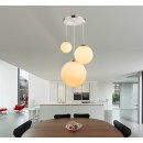 Globo 1581-3 závěsné stropní svítidlo Joel 3x60W | E27 - bílá, opál, matný nikl