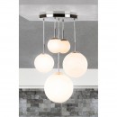 Globo 1581-5 závěsné stropní svítidlo Balla 5x40W | E14 - matný nikl, bílá