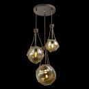 Globo 15859-3H závěsné stropní svítidlo Tiko 3x25W | E27 - rez, hnědá