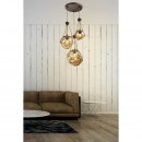 Globo 15859-3H závěsné stropní svítidlo Tiko 3x25W | E27 - rez, hnědá